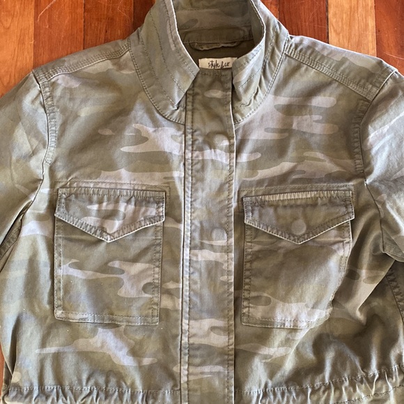 NWT Style & Co Green camouflage utility jacket - Picture 5 of 16